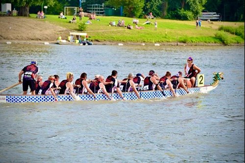 Purple Warriors paddling